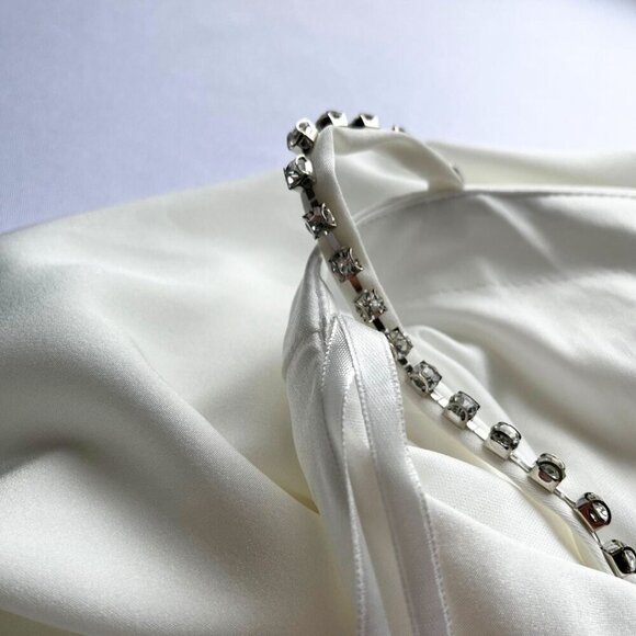 NWT IEENA FOR MAC DUGGAL WHITE RHINESTONE LONG EVENING FORMAL DRESS - 14 - Picture 13 of 15